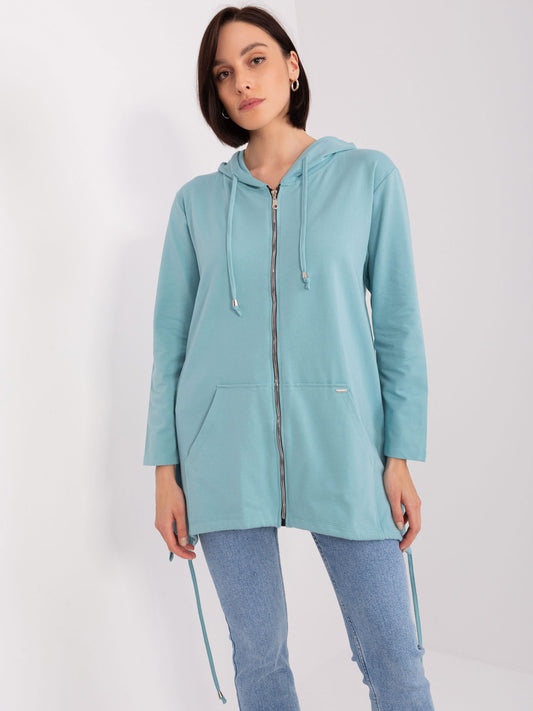 Pistacjowa bluza rozpinana damska