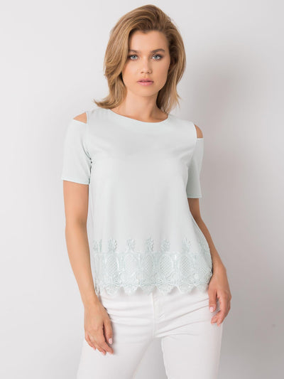 Miętowa bluzka elegancka