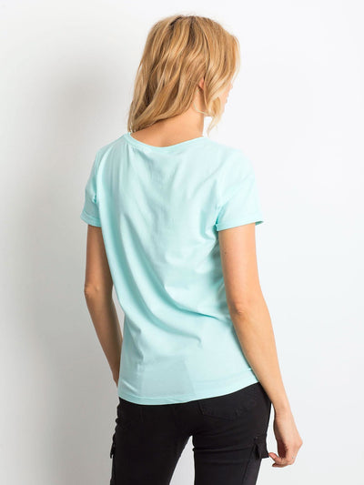 Bawełniany t-shirt damski basic miętowy