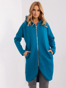Morska długa bluza basic z kieszeniami Tina RUE PARIS