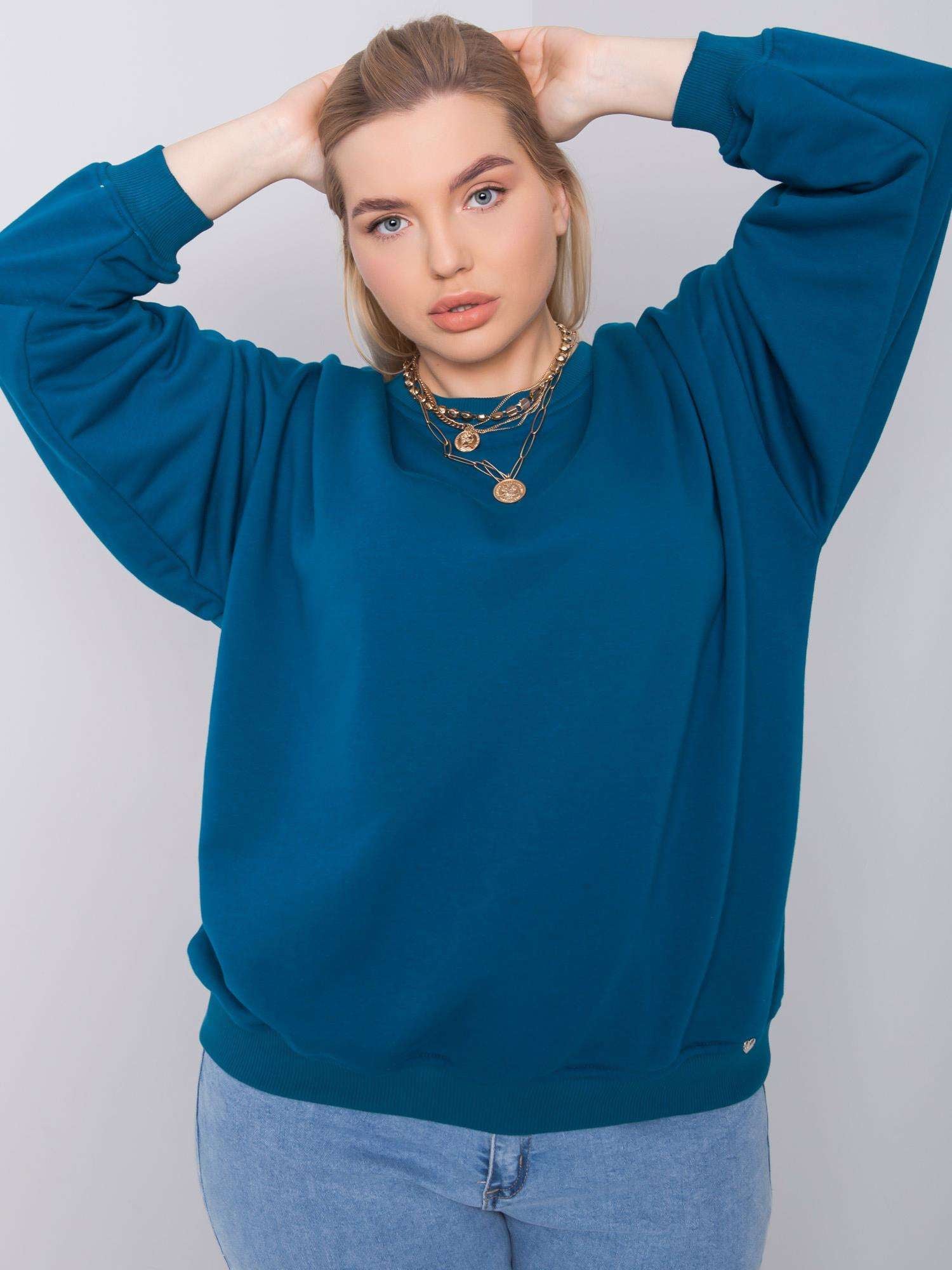 Morska bluza plus size bez kaptura