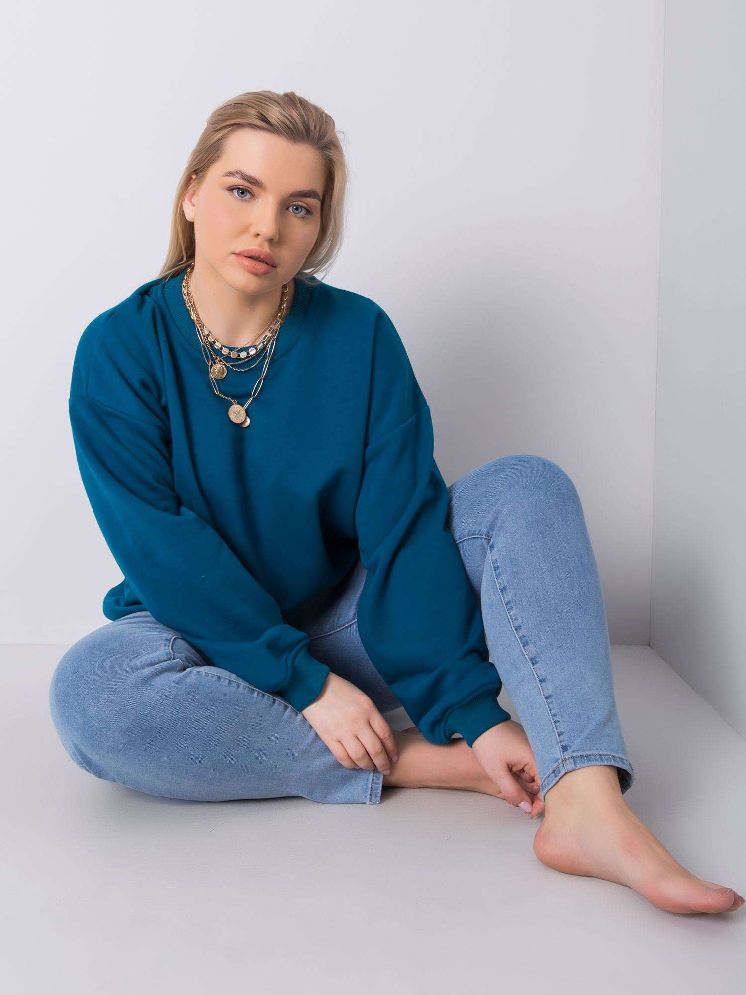 Morska bluza plus size bez kaptura