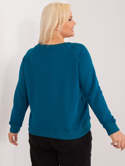 Morska bluza plus size bez kaptura
