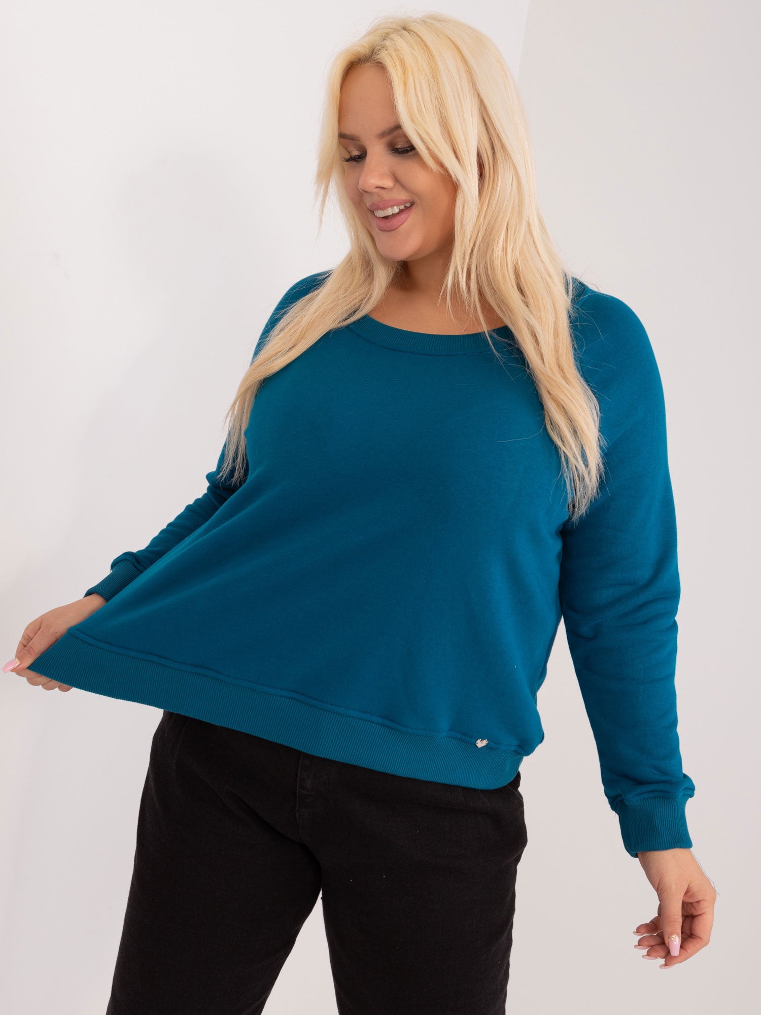 Morska bluza plus size bez kaptura