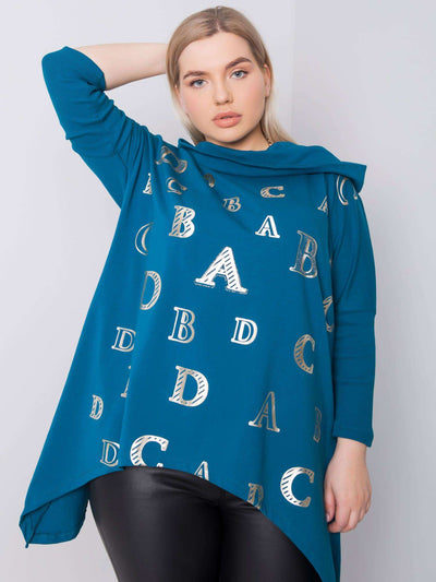Morska bluza plus size z nadrukiem