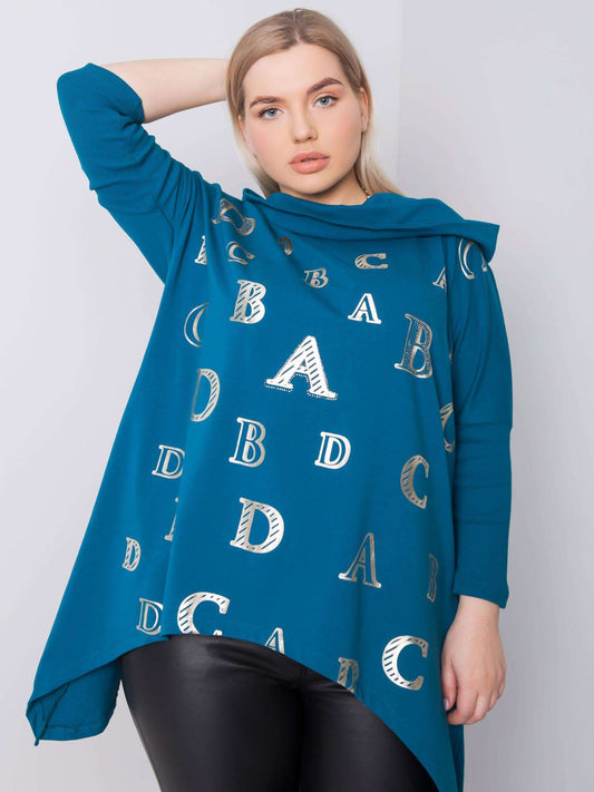 Morska bluza plus size z nadrukiem