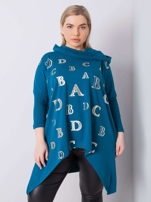 Morska bluza plus size z nadrukiem