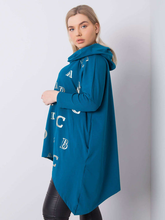 Morska bluza plus size z nadrukiem