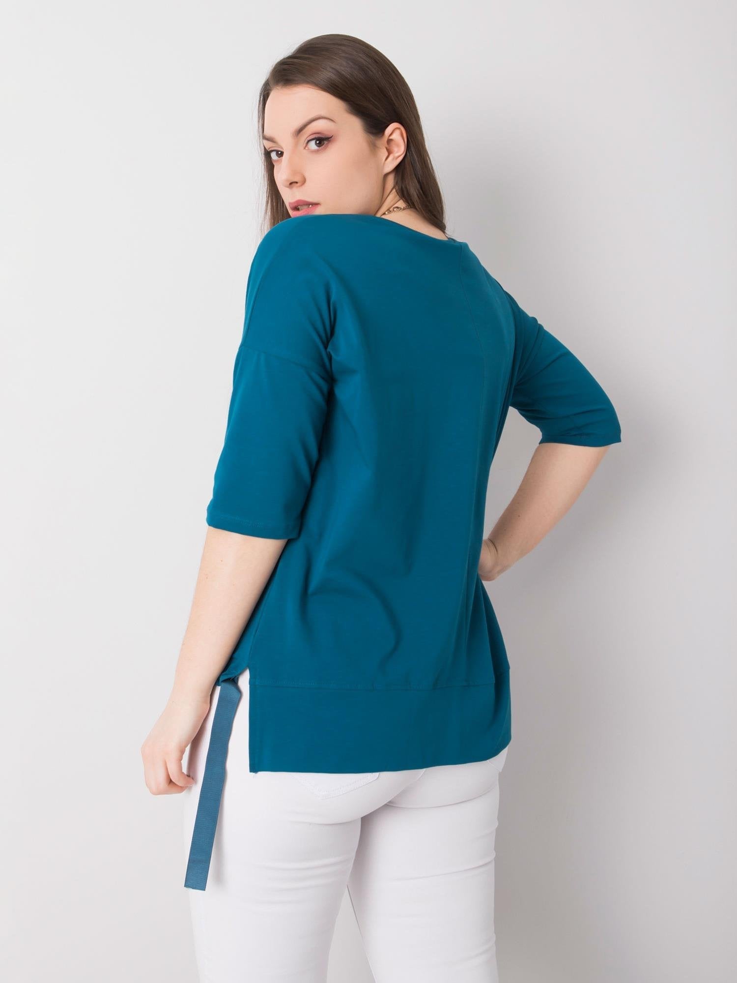 Damska bluzka plus size z aplikacją morska
