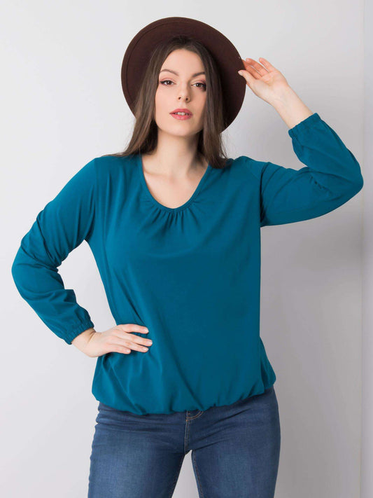Morska bluzka plus size z bawełny