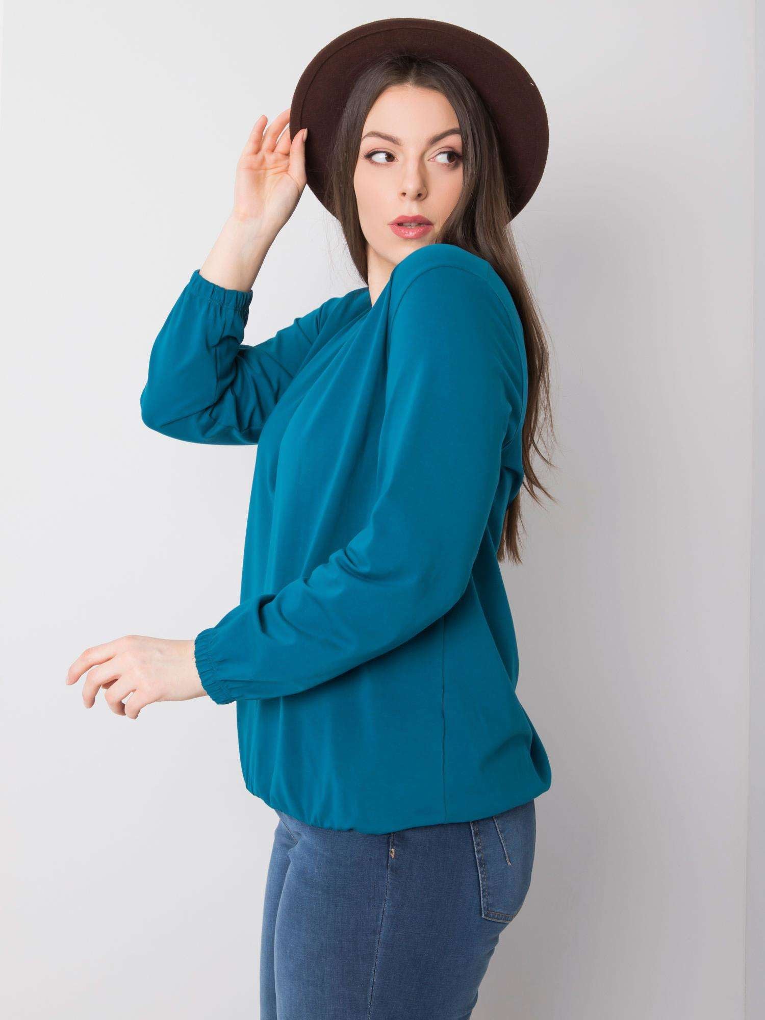 Morska bluzka plus size z bawełny