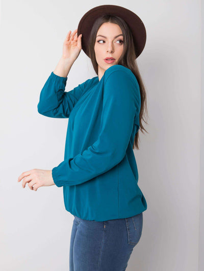 Morska bluzka plus size z bawełny