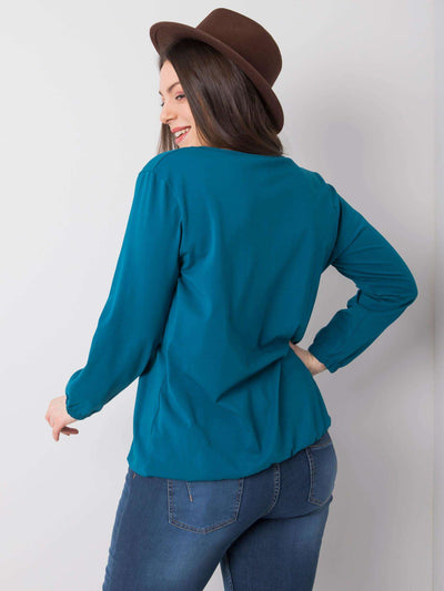 Morska bluzka plus size z bawełny