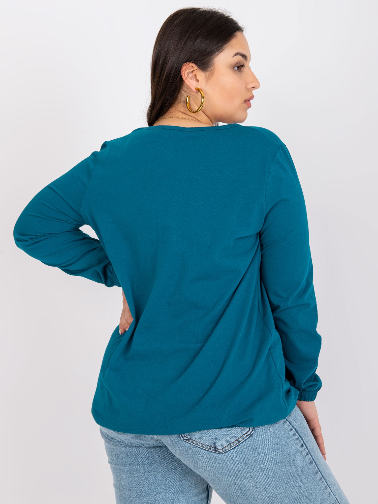Morska bluzka plus size z bawełny