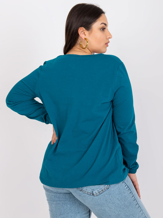 Morska bluzka plus size z bawełny