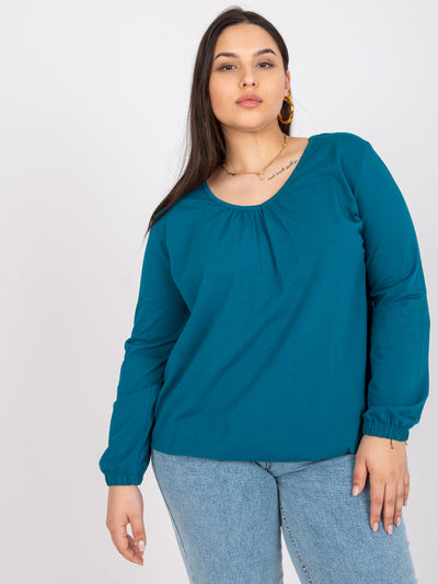 Morska bluzka plus size z bawełny