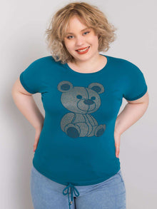Morska bluzka plus size z troczkami