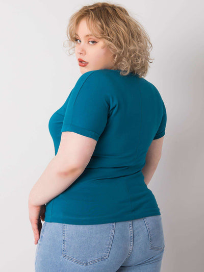 Morska bluzka plus size z troczkami
