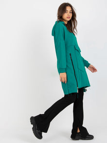 Morska długa bluza basic oversize z kapturem