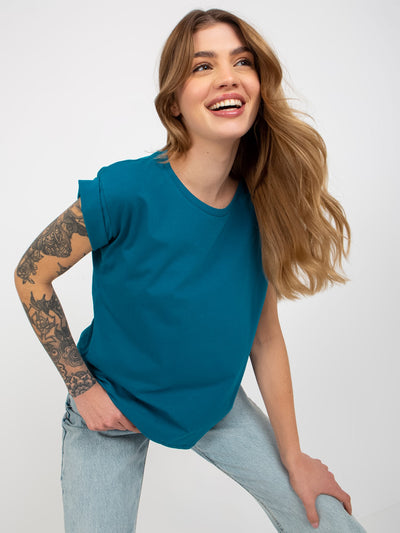 Morski damski t-shirt basic z bawełny Revolution