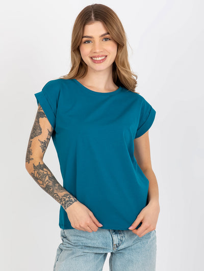 Morski damski t-shirt basic z bawełny Revolution