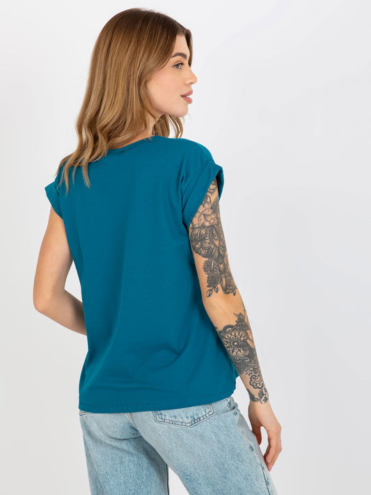 Morski damski t-shirt basic z bawełny Revolution