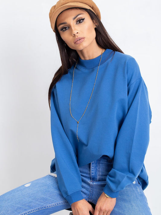 Niebieska bawełniana bluza basic