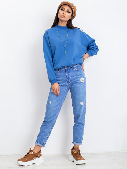 Niebieska bawełniana bluza basic