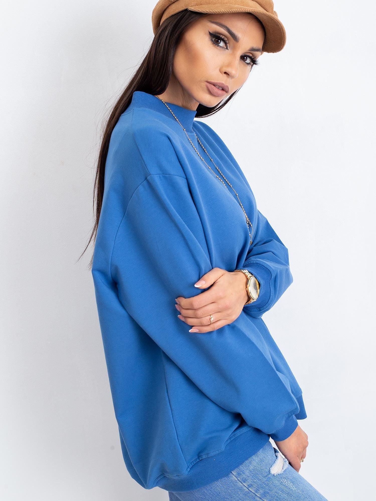Niebieska bawełniana bluza basic