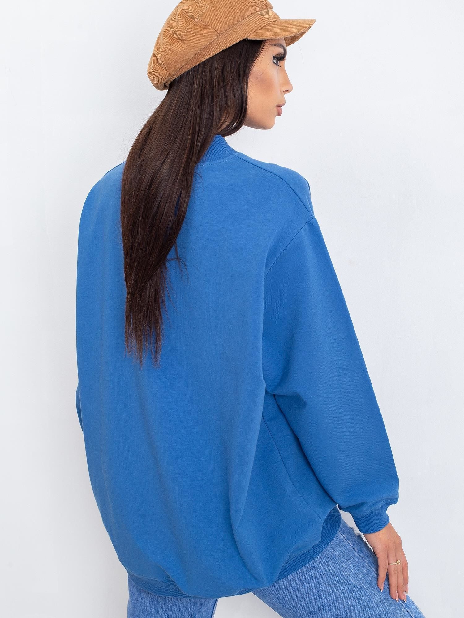 Niebieska bawełniana bluza basic