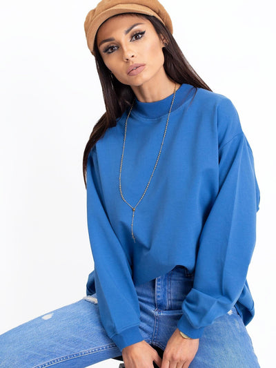 Niebieska bawełniana bluza basic
