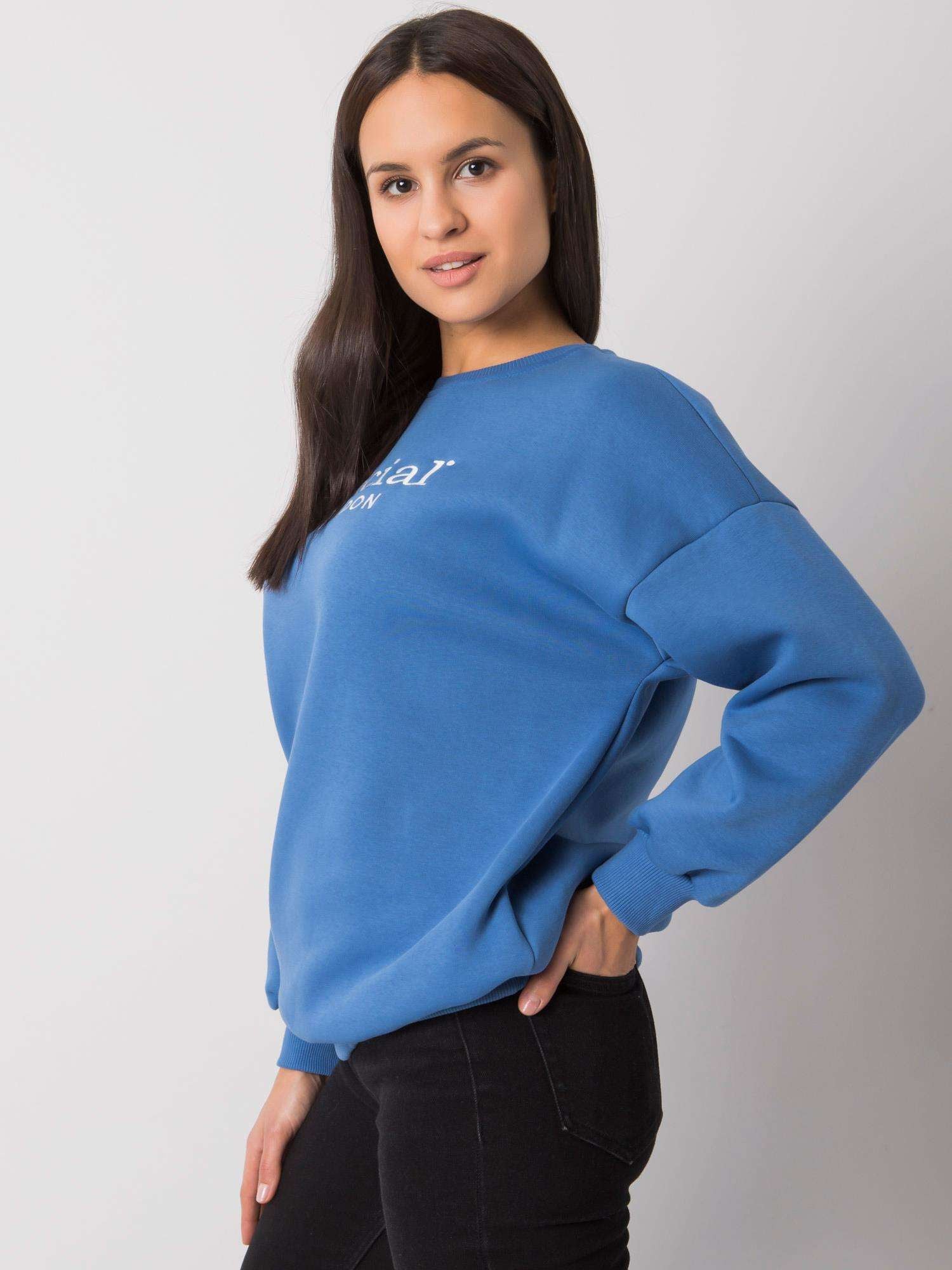 Niebieska bluza damska z napisem