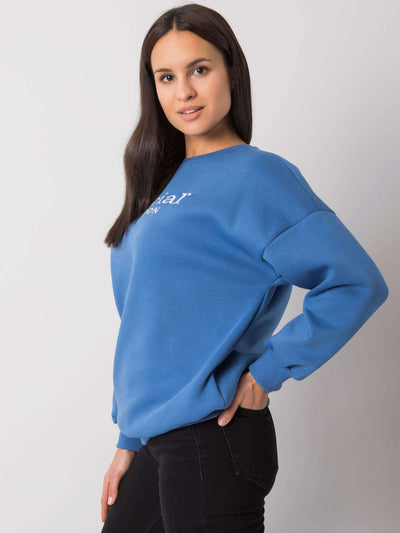 Niebieska bluza damska z napisem