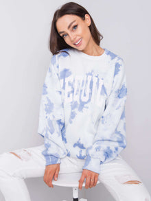 RUE PARIS Niebieska bluza z efektem tie dye