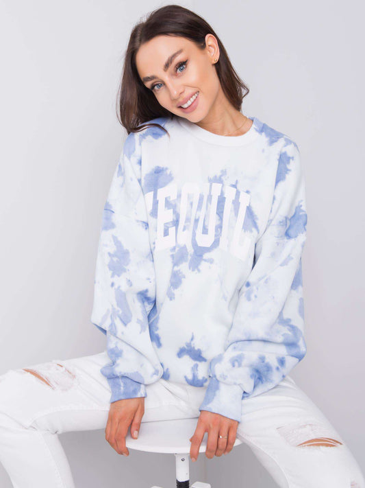 RUE PARIS Niebieska bluza z efektem tie dye