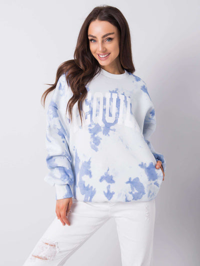 RUE PARIS Niebieska bluza z efektem tie dye
