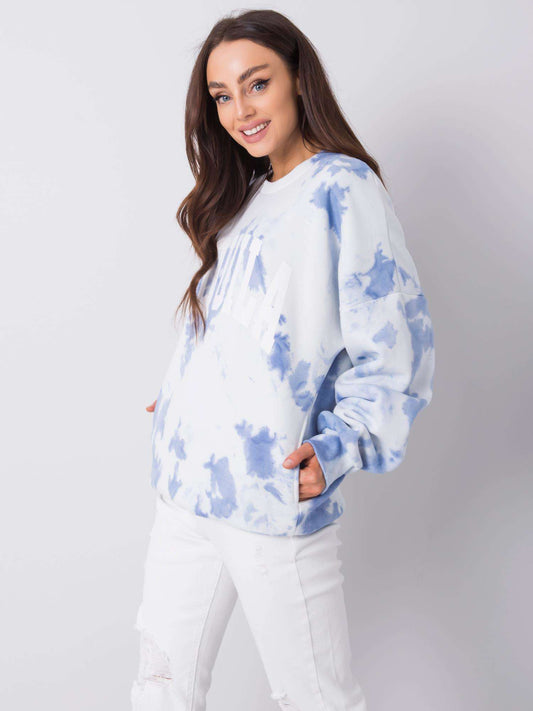 RUE PARIS Niebieska bluza z efektem tie dye