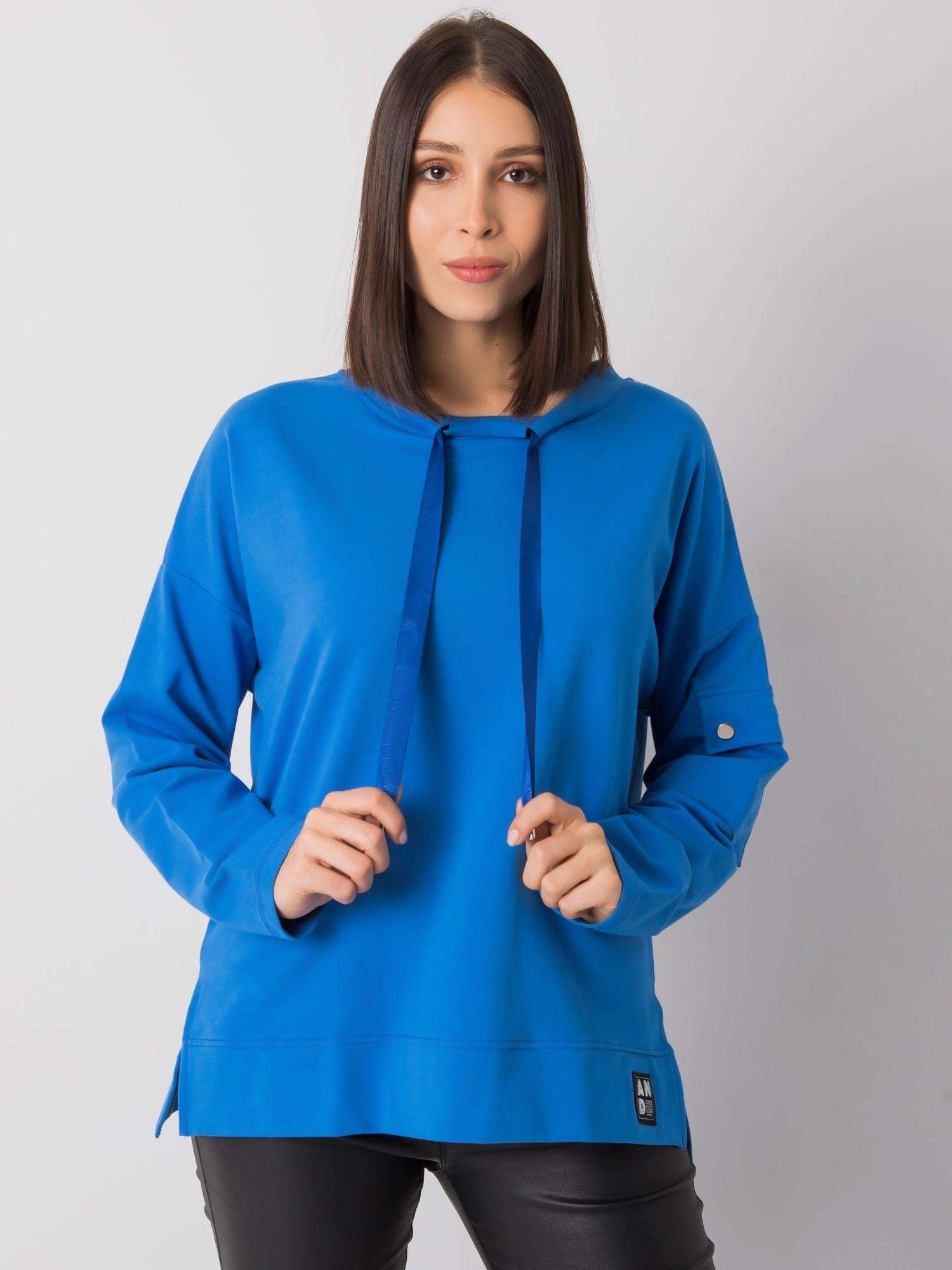 Niebieska casualowa bluzka plus size
