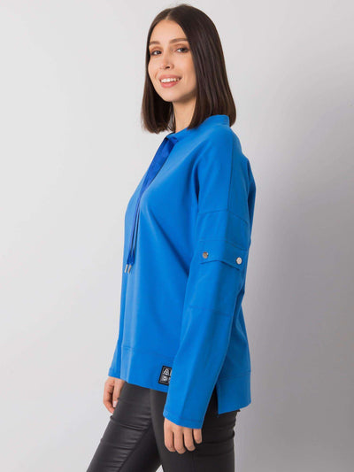 Niebieska casualowa bluzka plus size