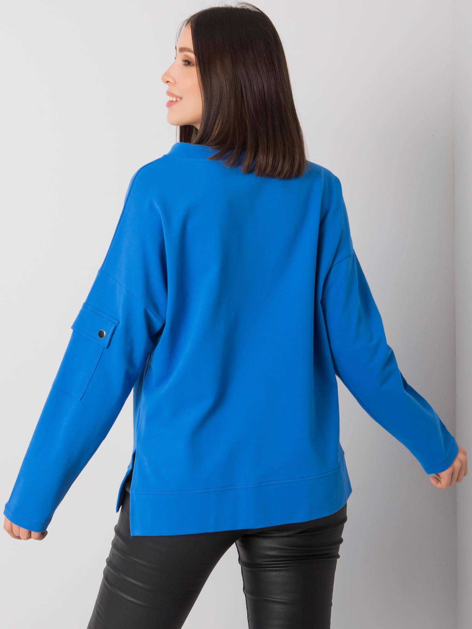Niebieska casualowa bluzka plus size
