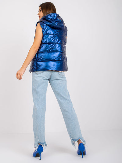 Niebieska dwustronna kamizelka z pikowaniem