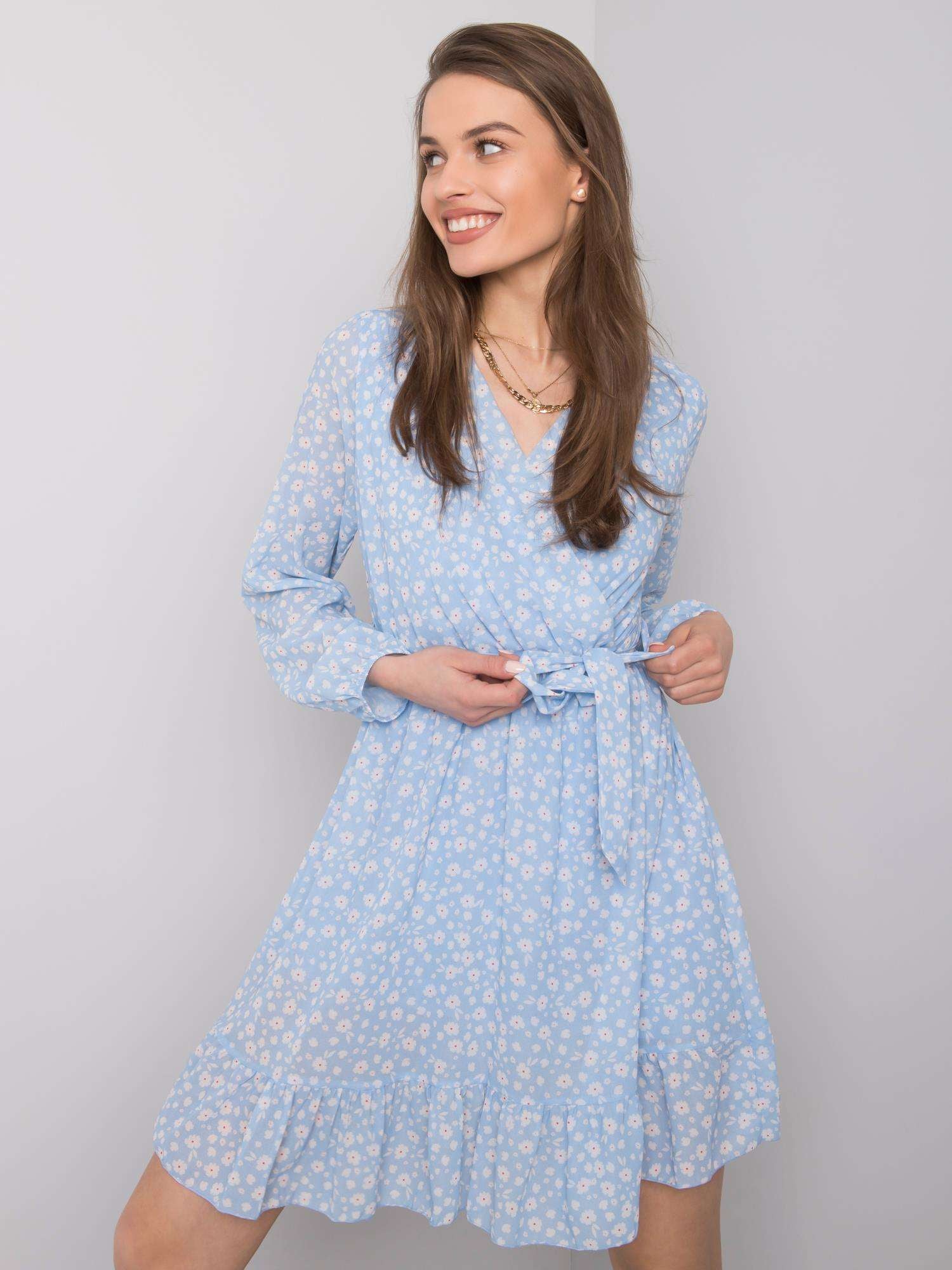 OCH BELLA Niebieska sukienka w kwiaty