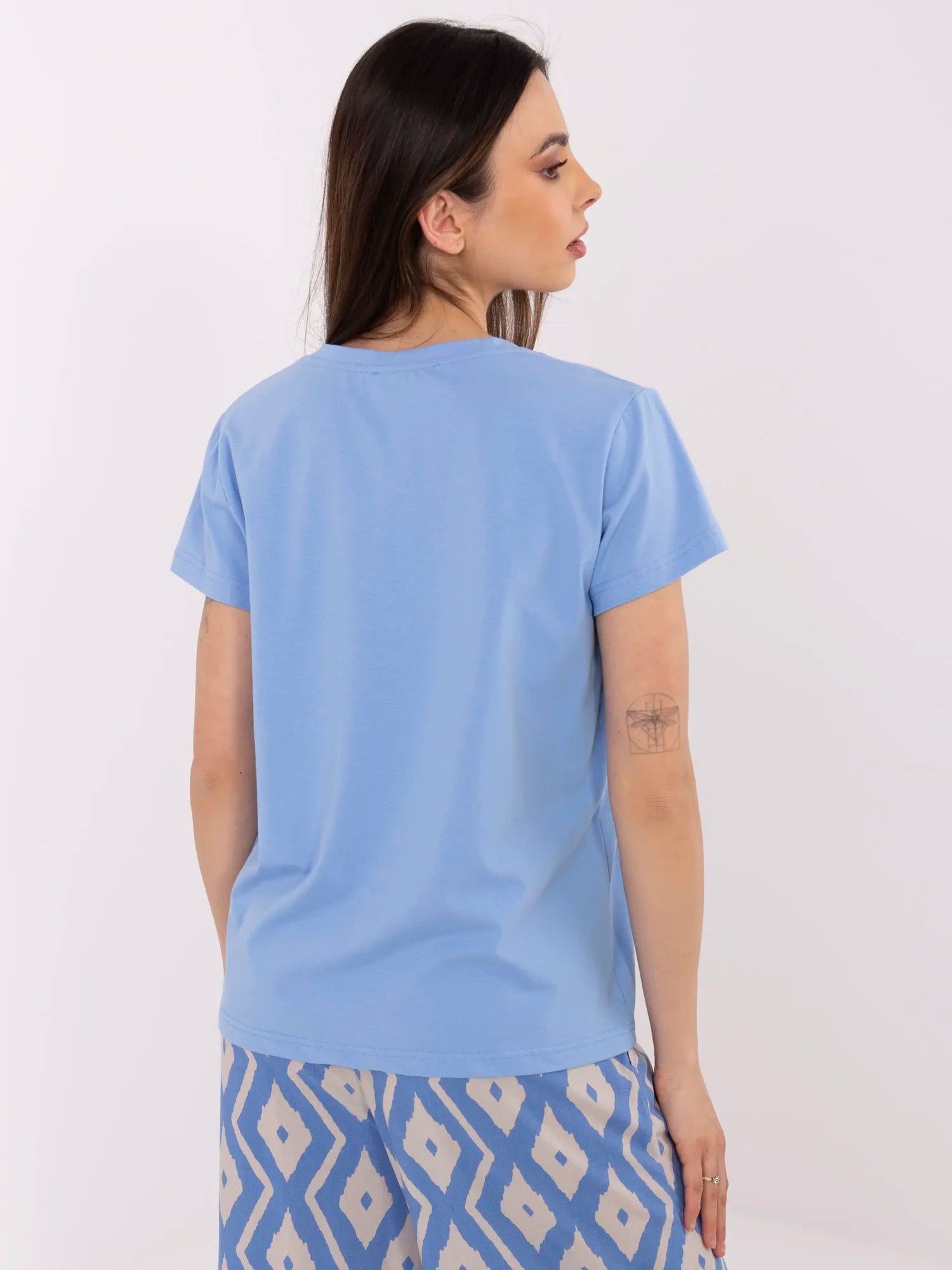 BASIC FEEL GOOD Niebieski bawełniany t-shirt