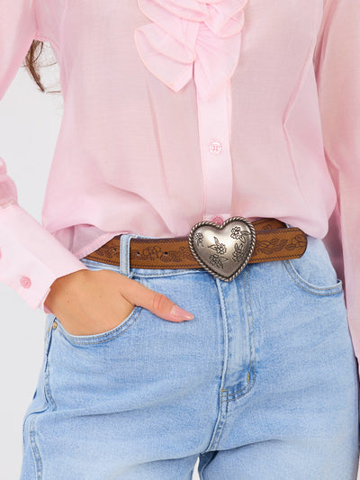 Niebieskie damskie jeansy mom z paskiem