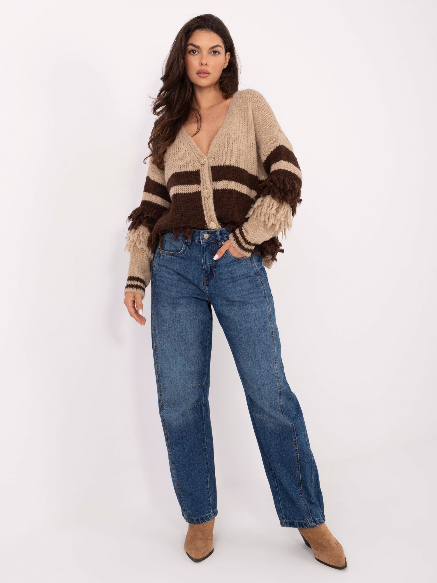 SUBLEVEL Niebieskie damskie jeansy balloon fit