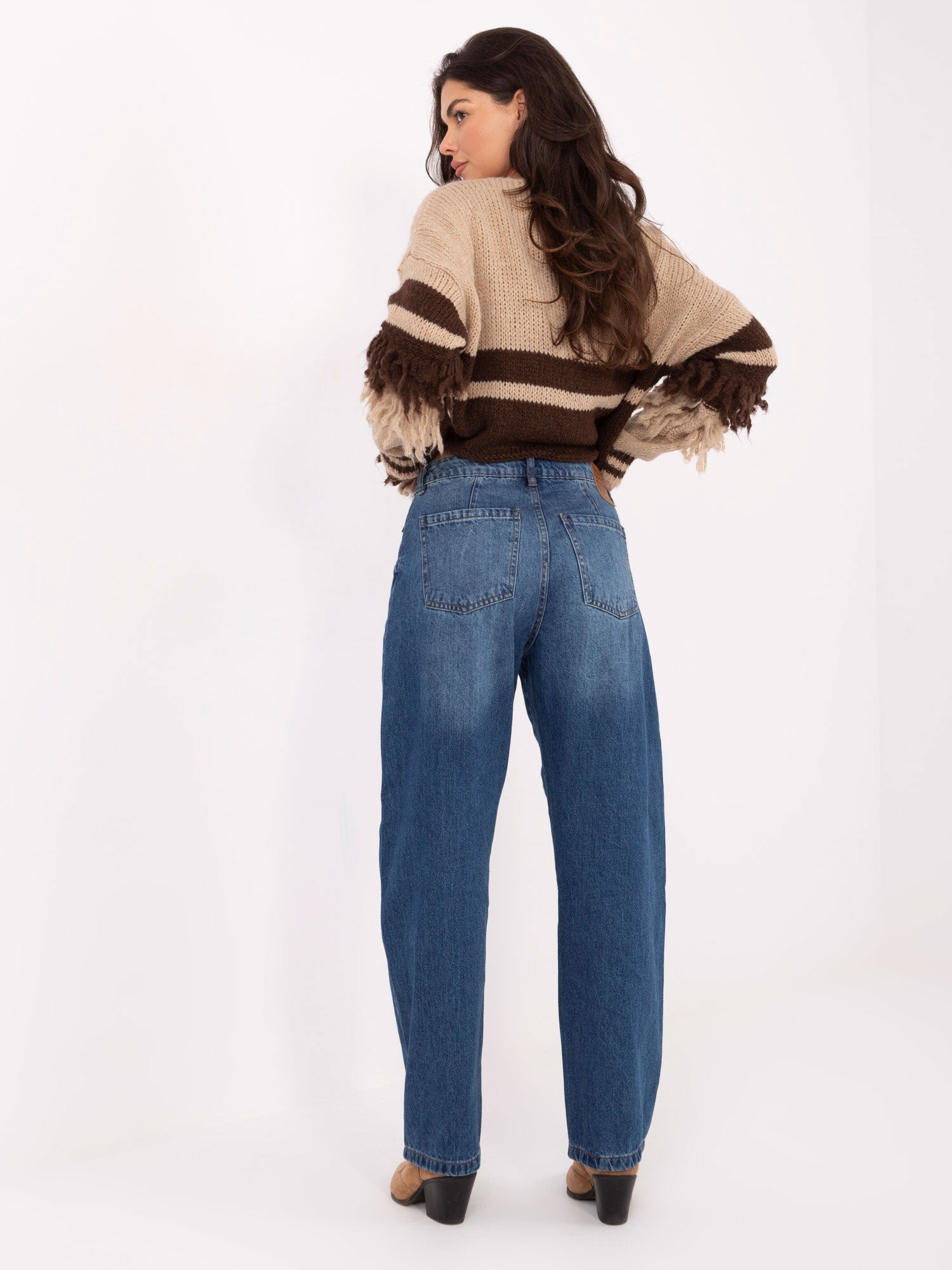 SUBLEVEL Niebieskie damskie jeansy balloon fit