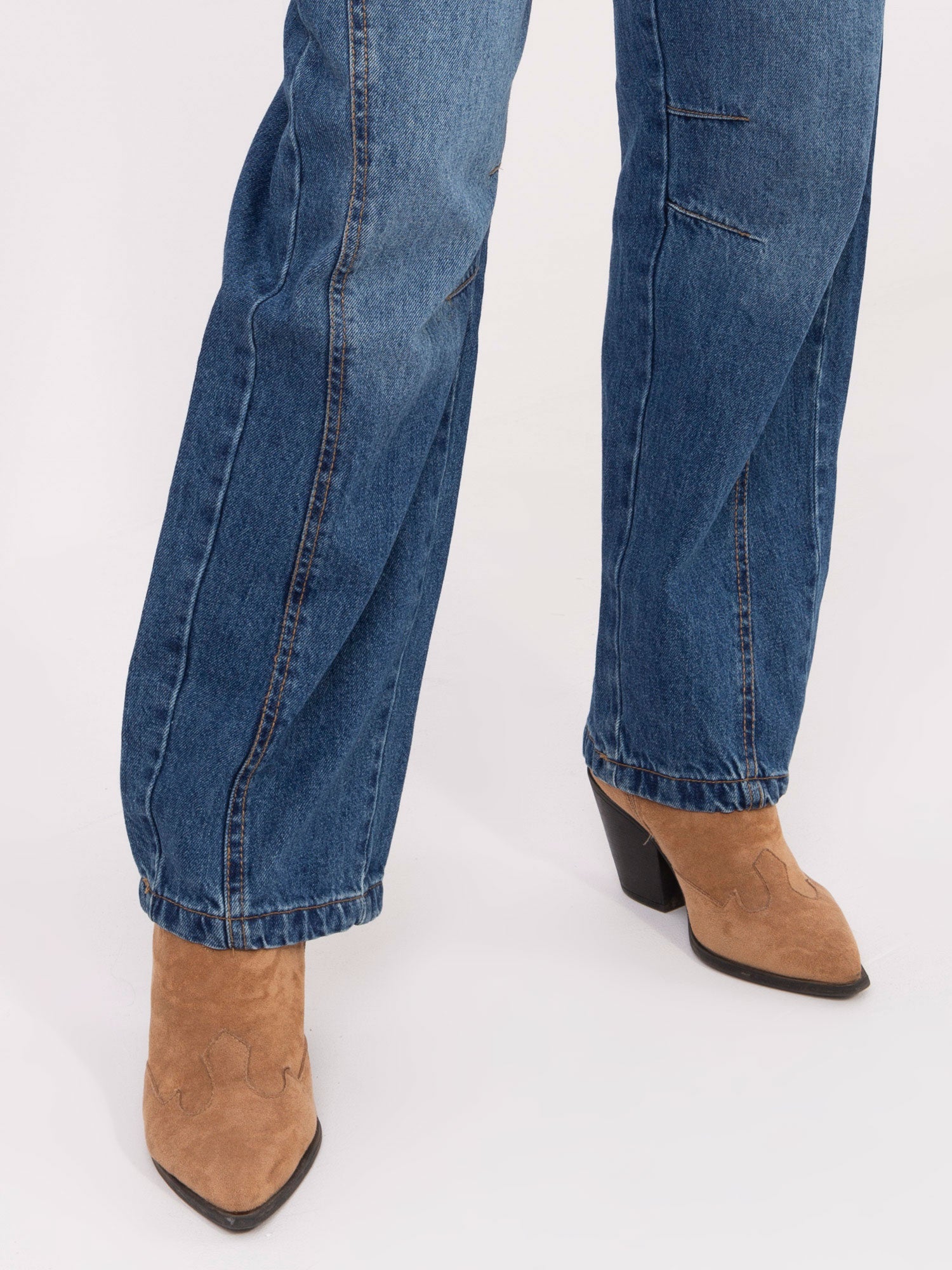 SUBLEVEL Niebieskie damskie jeansy balloon fit