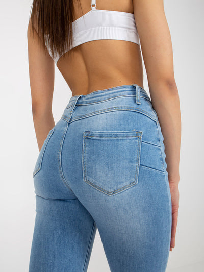Niebieskie jeansowe rurki damskie