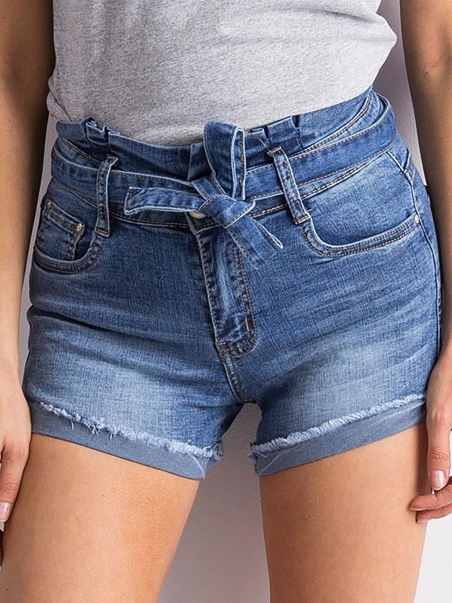 Szorty jeansowe high waist niebieskie