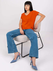 Niebieskie proste jeansy damskie